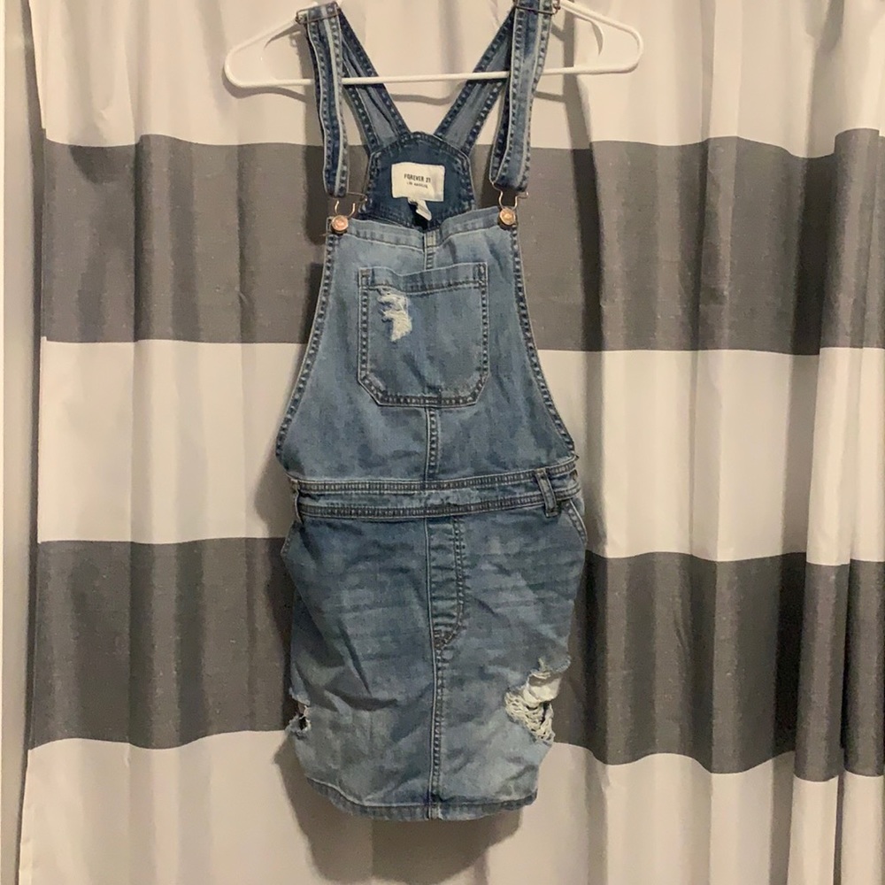 Forever 21 small jean overall skirt